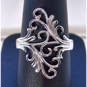 925 STERLING SILVER Unique Swirls Statement Ring